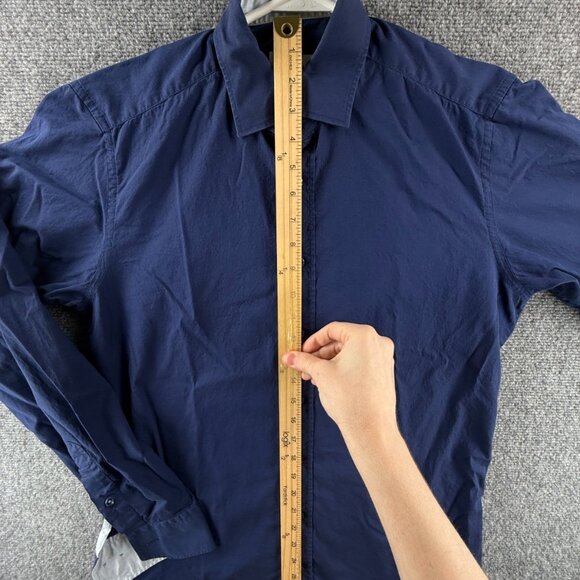 Stenstroms Cotton Slimline Romania 15.75 Blue Mens Shirt Button Up Solid Spread - Picture 3 of 15